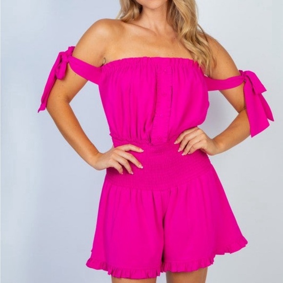 White birch hot pink romper - Picture 1 of 1